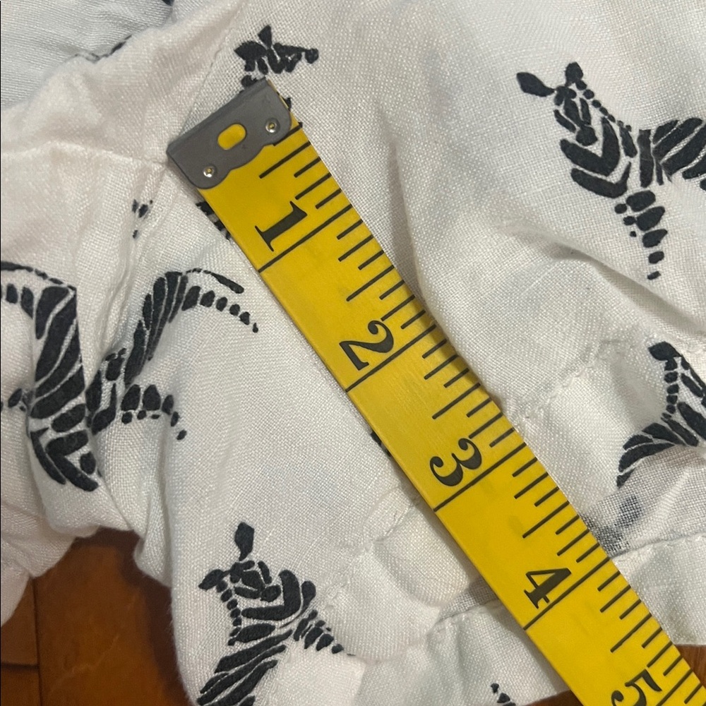 LOFT Zebra Print Linen Blend Shorts Size 2 Black White Safari Resort Summer - Picture 6 of 9